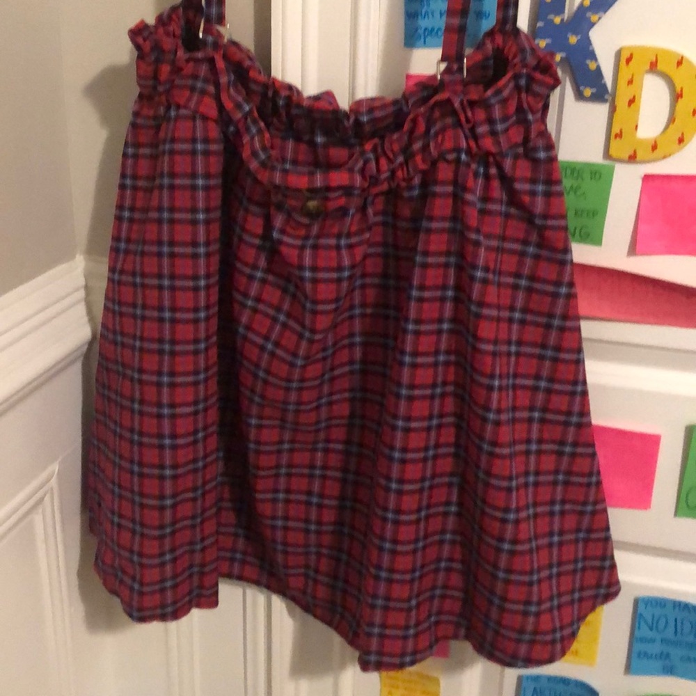 Plaid overall skirt